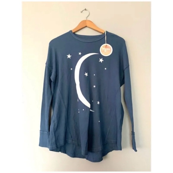 NWT SHOW ME YOUR MUMU MELLOW Blue Moon + Stars Sleep Shirt